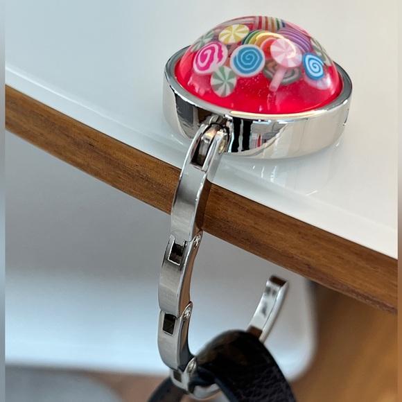 Foldable Bag Hook/Purse Hanger - Handmade - Candy - Fits Most Tables - Picture 5 of 8